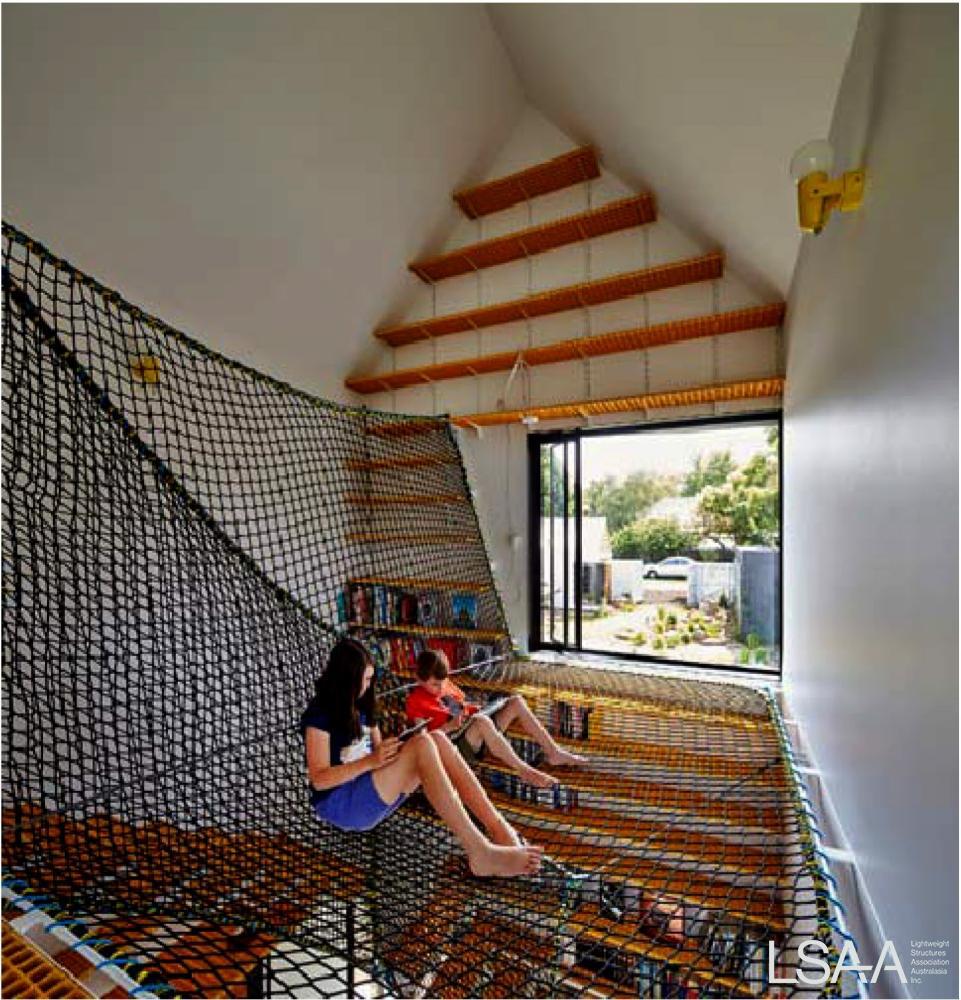 Tower House Project utilizes Vertical space and netting.
