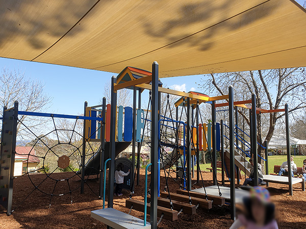 School playground with shadecloth cover